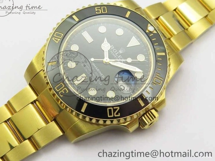 MiroTime 0111 WaterResistant Submariner 116618 LN D1F Best Edition YG Wrapped Black Dial on YG Wrapped Bracelet A 2588